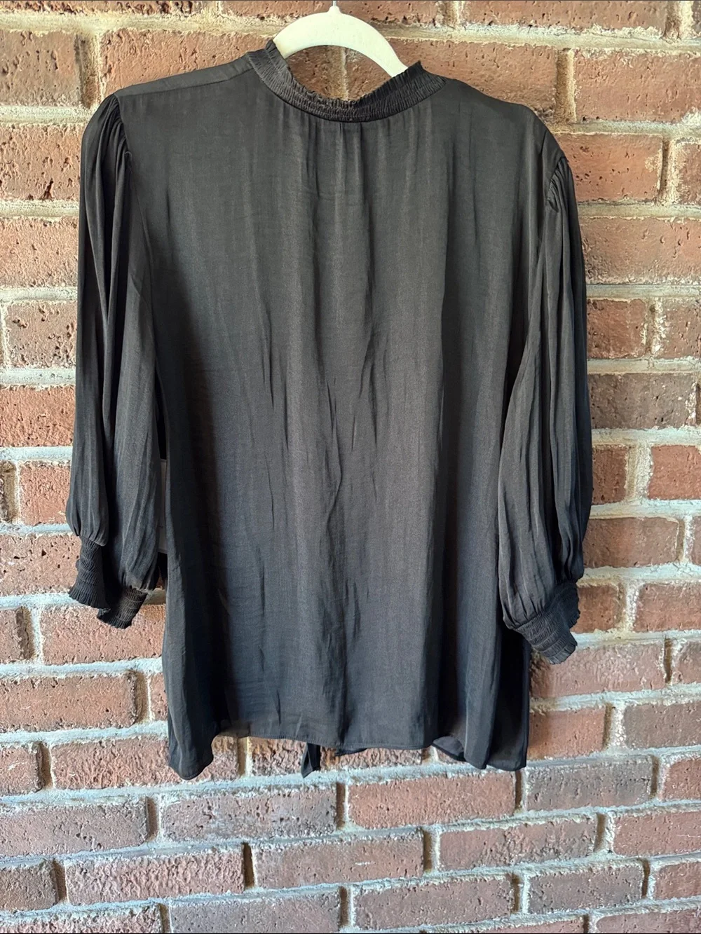 Calligraphie Black Tie-Hem Button Down Blouse